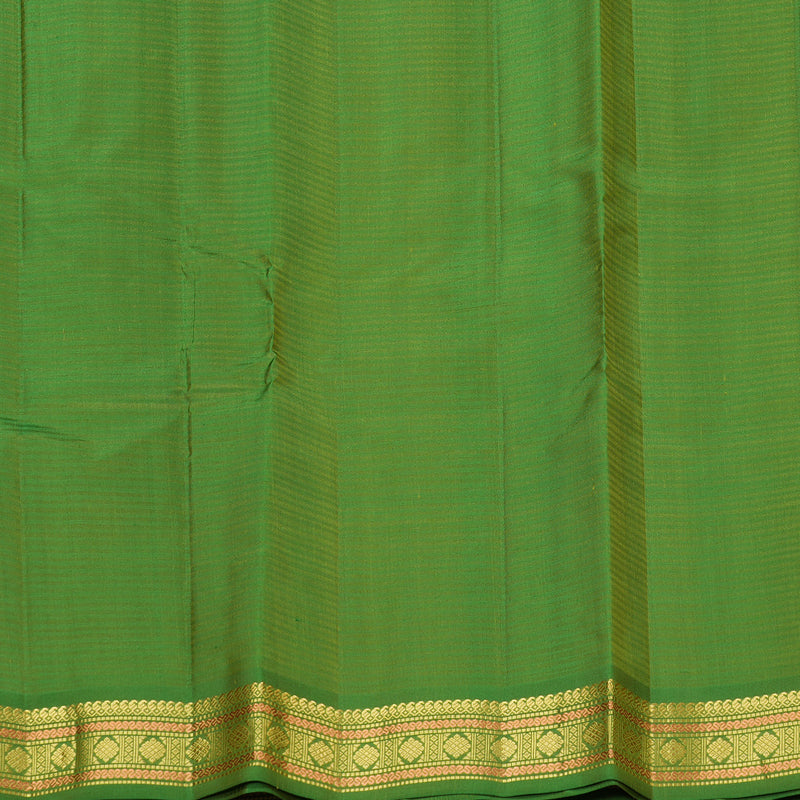Hayagrivas Fluorescent Green Handloom Kanjivaram Silk Saree with Dark Green Border KBE267E1-17