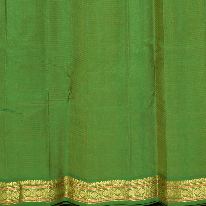 Hayagrivas Fluorescent Green Handloom Kanjivaram Silk Saree with Dark Green Border KBE267E1-17