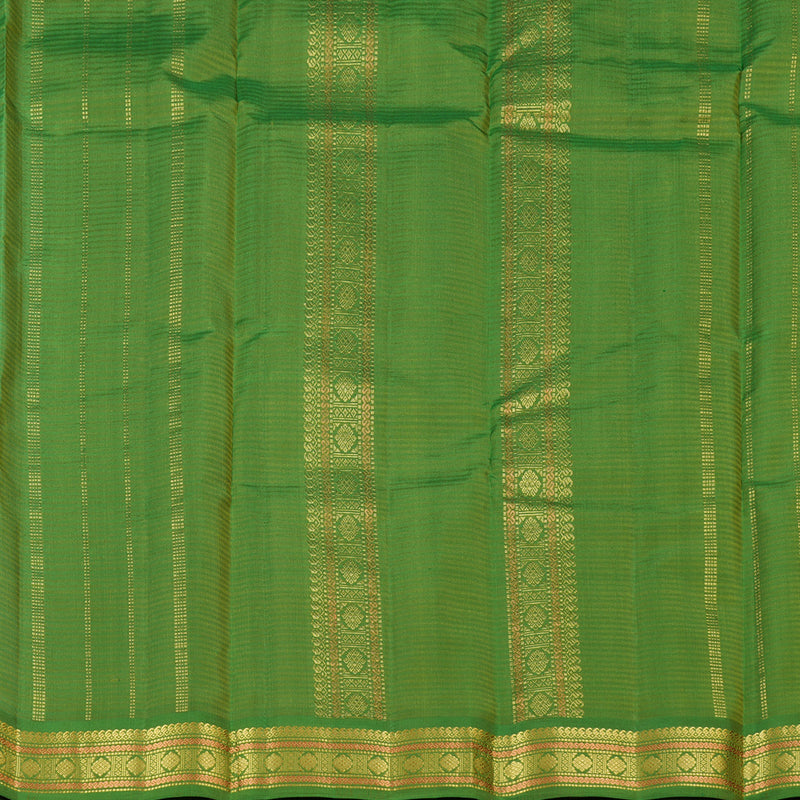 Hayagrivas Fluorescent Green Handloom Kanjivaram Silk Saree with Dark Green Border KBE267E1-17