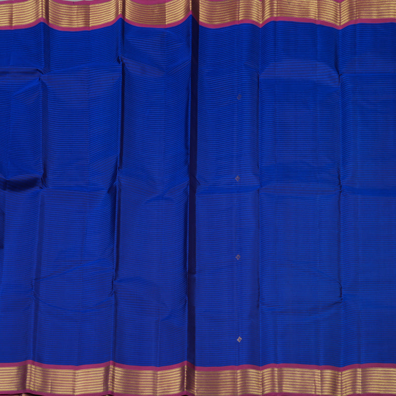 Hayagrivas Blue Handloom Kanjivaram Silk Saree with Dark Purple Border KBE267E1-2