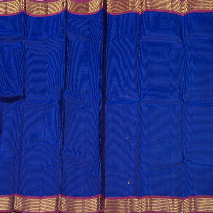 Hayagrivas Blue Handloom Kanjivaram Silk Saree with Dark Purple Border KBE267E1-2