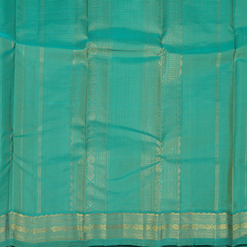 Hayagrivas Light Pastel Green Handloom Kanjivaram Silk Saree with Sea Blue Border KBE267E1-20