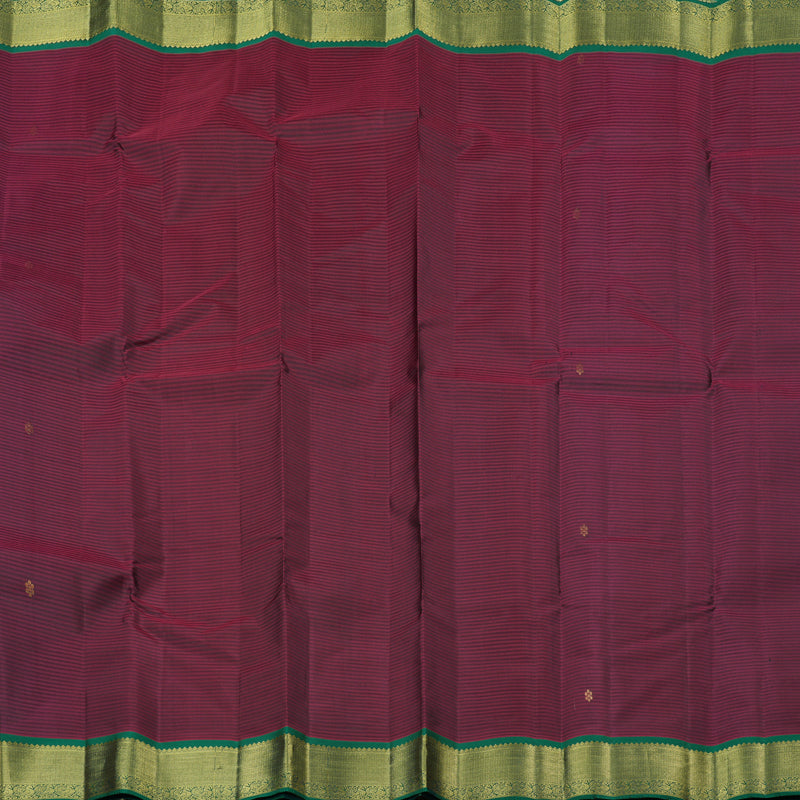Hayagrivas Wine Maroon Handloom Kanjivaram Silk Saree with Bottle Green Border KBE267E1-23