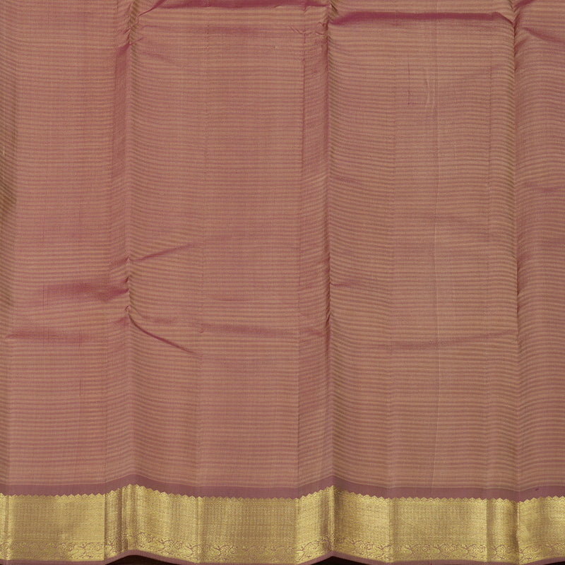 Hayagrivas Sandal Handloom Kanjivaram Silk Saree with Onion Pink Border KBE267E1-4