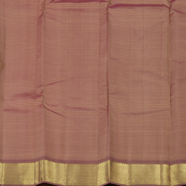 Hayagrivas Sandal Handloom Kanjivaram Silk Saree with Onion Pink Border KBE267E1-4