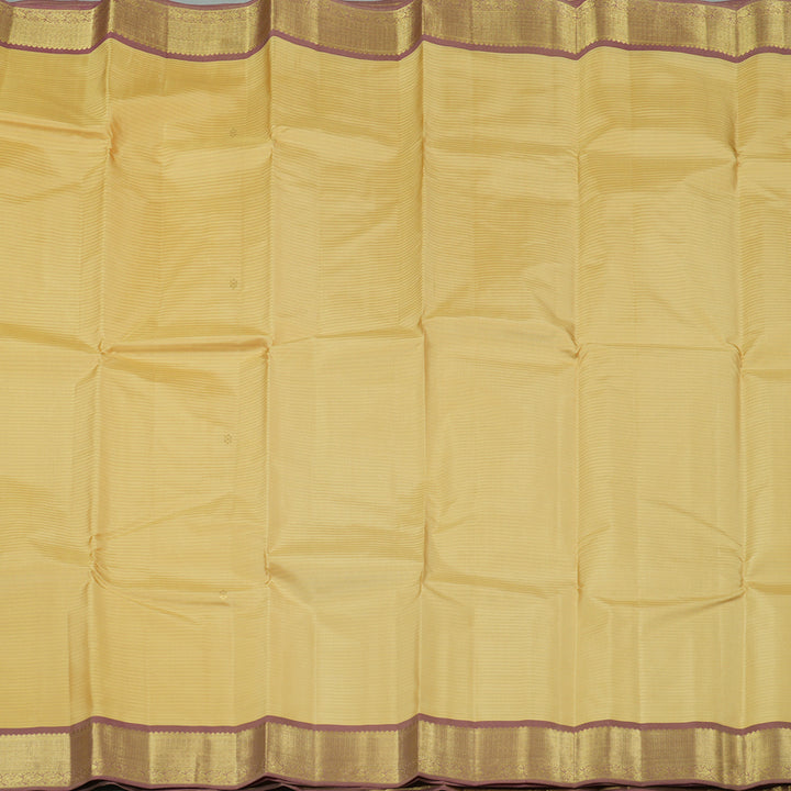 Hayagrivas Sandal Handloom Kanjivaram Silk Saree with Onion Pink Border KBE267E1-4