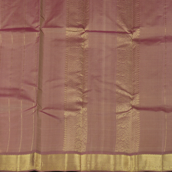 Hayagrivas Sandal Handloom Kanjivaram Silk Saree with Onion Pink Border KBE267E1-4