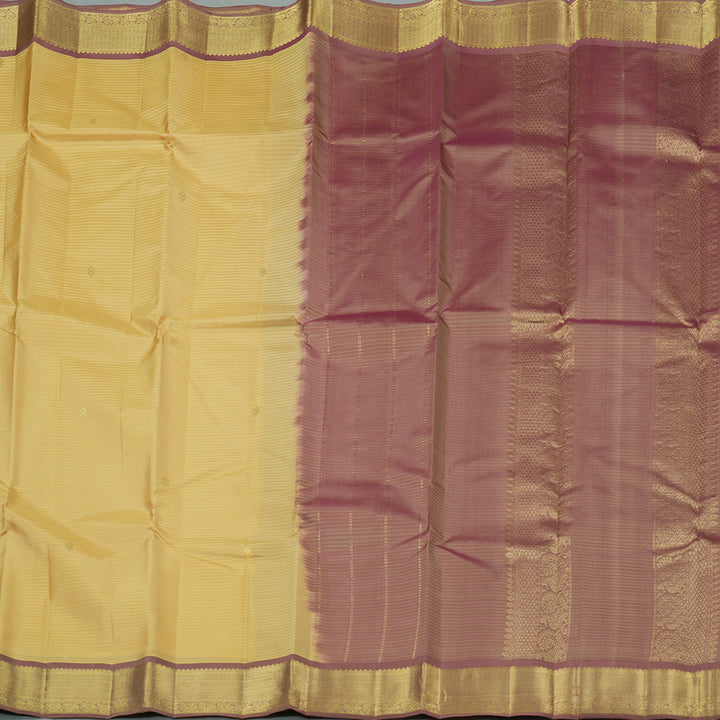Hayagrivas Sandal Handloom Kanjivaram Silk Saree with Onion Pink Border KBE267E1-4