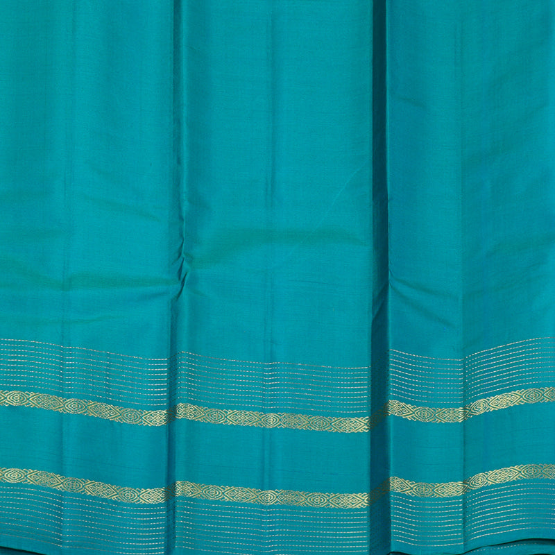 Hayagrivas Sea Green Handloom Kanjivaram Silk Saree with Sky Blue Border KBE267E3-18