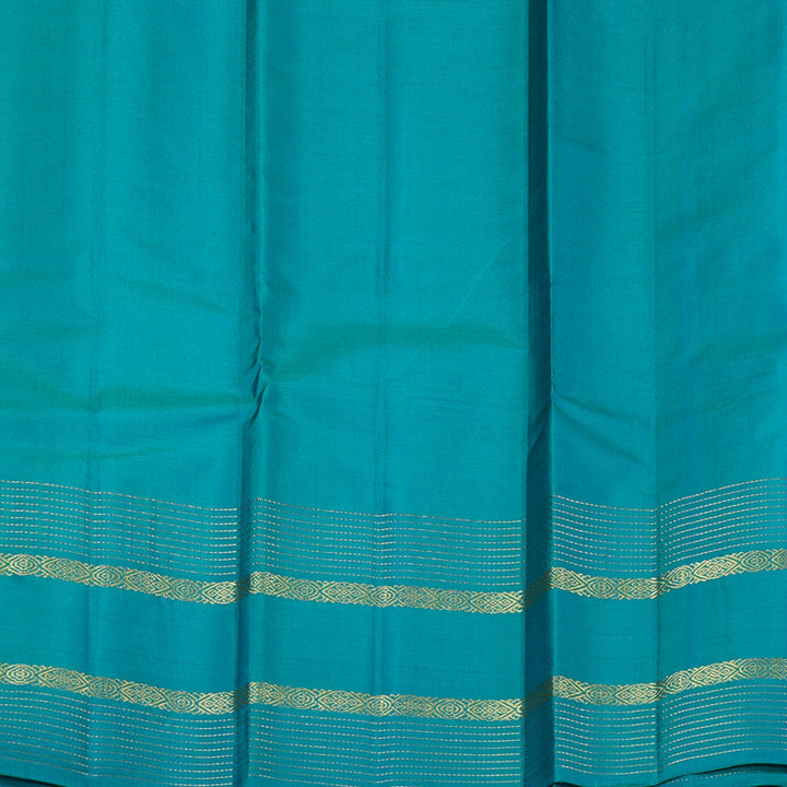 Hayagrivas Sea Green Handloom Kanjivaram Silk Saree with Sky Blue Border KBE267E3-18