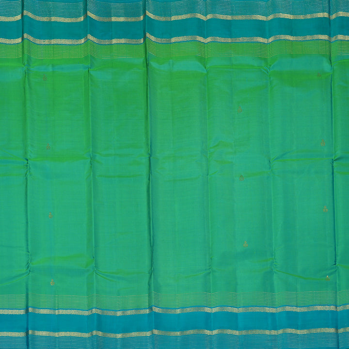 Hayagrivas Sea Green Handloom Kanjivaram Silk Saree with Sky Blue Border KBE267E3-18