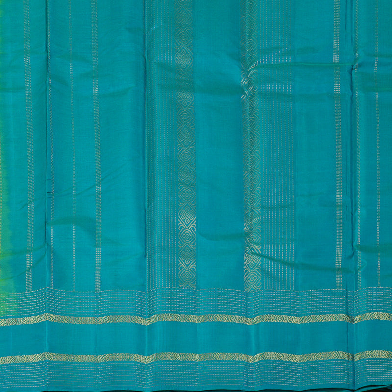 Hayagrivas Sea Green Handloom Kanjivaram Silk Saree with Sky Blue Border KBE267E3-18