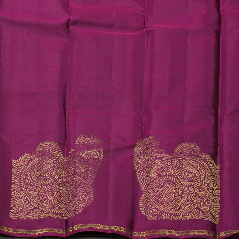 Hayagrivas Muppagam(Teal Green,Blue And Purple) Handloom Kanjivaram Silk Saree KBE267E4-10