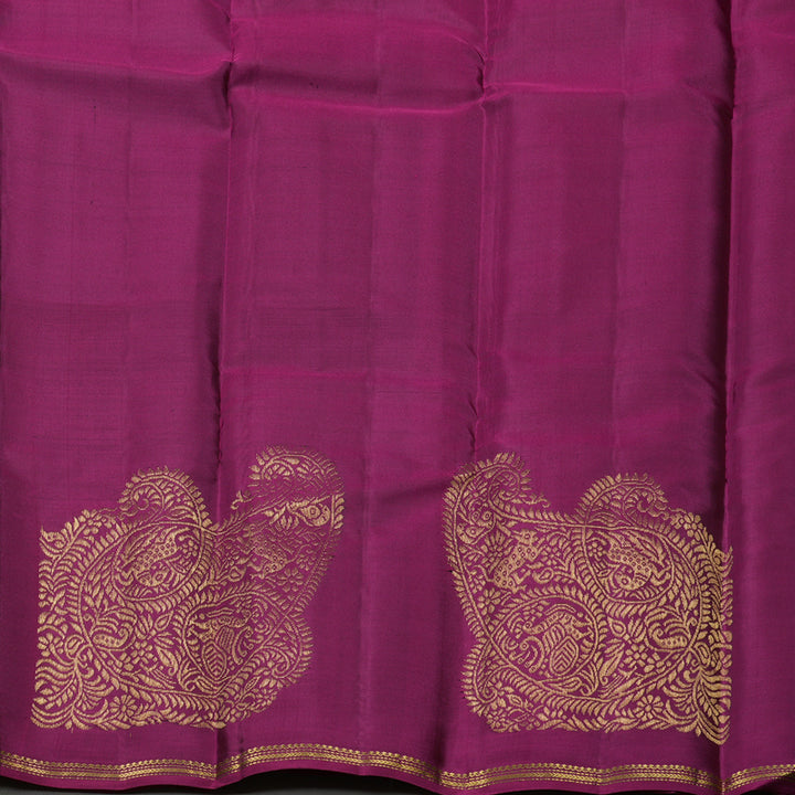 Hayagrivas Muppagam(Teal Green,Blue And Purple) Handloom Kanjivaram Silk Saree KBE267E4-10