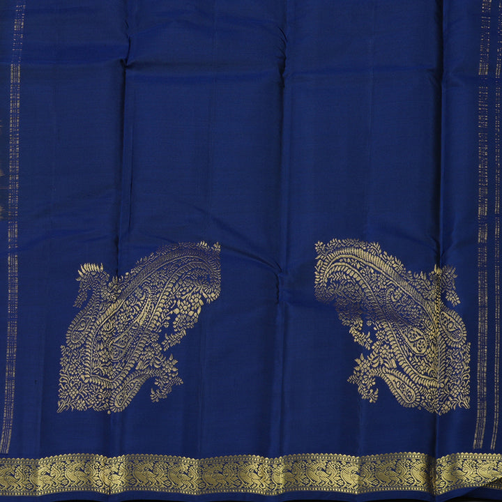 Hayagrivas Muppagam(Green,Sandal And Blue) Handloom Kanjivaram Silk Saree KBE267E4-2