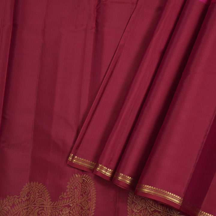Hayagrivas Muppagam(Orange,Pink And Maroon) Handloom Kanjivaram Silk Saree KBE267E4-3