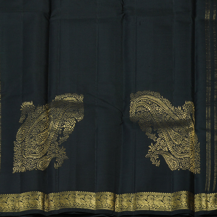 Hayagrivas Mubagam(Purple,Sea Blue And Black) Handloom Kanjivaram Silk Saree KBE267E4-8