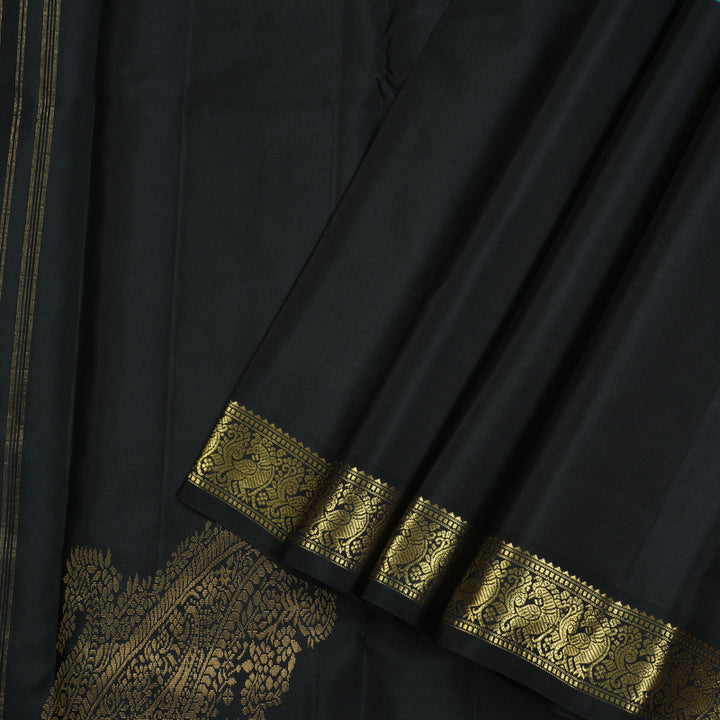 Hayagrivas Mubagam(Purple,Sea Blue And Black) Handloom Kanjivaram Silk Saree KBE267E4-8