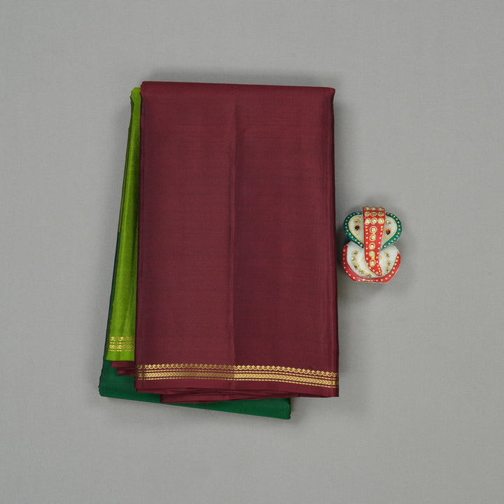 Hayagrivas Muppagam(Parrot Green,Bottle Green And Maroon) Handloom Kanjivaram Silk Saree KBE267E4-9