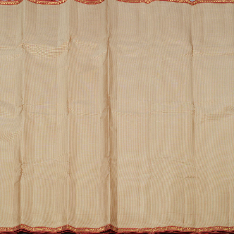 Hayagrivas Sandal Handloom Kanjivaram Silk Saree with Maroon Border KBE267E5-2