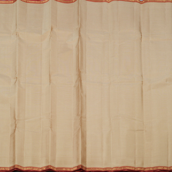 Hayagrivas Sandal Handloom Kanjivaram Silk Saree with Maroon Border KBE267E5-2