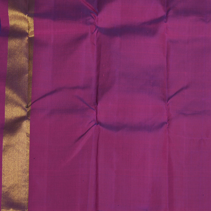 Hayagrivas Bluish Grey Handloom Kanjivaram Silk Saree with Multi Colour Border KBE270E4-1