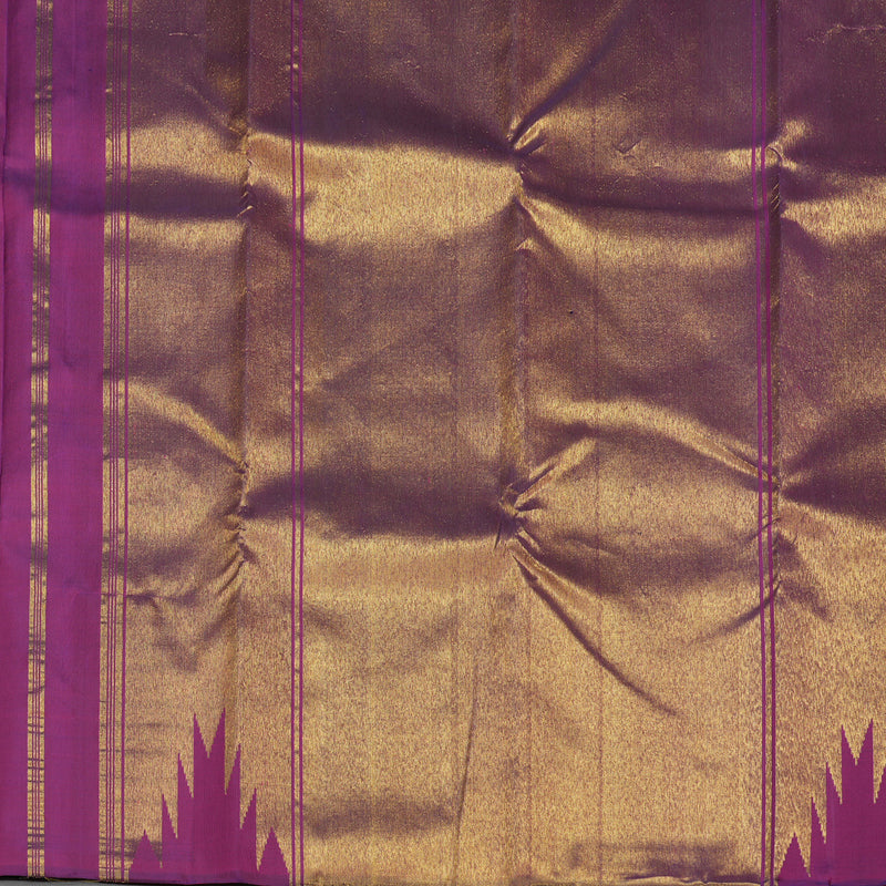 Hayagrivas Bluish Grey Handloom Kanjivaram Silk Saree with Multi Colour Border KBE270E4-1