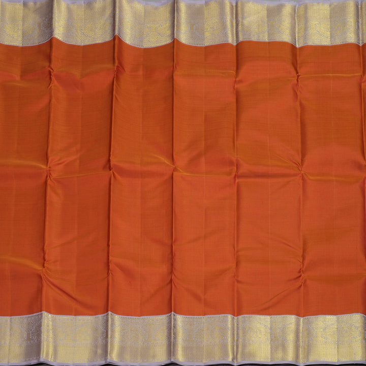Hayagrivas Handloom Pure Kanjivaram Silk Saree in Vibrant Brick Orange KBE273E1-1