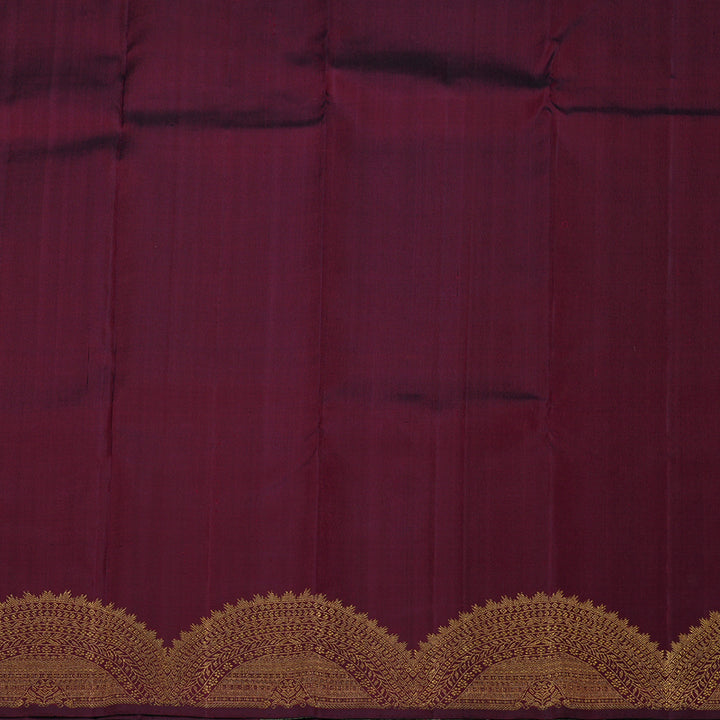 Hayagrivas Sandal Handloom Kanjivaram Silk Saree with Wine Maroon Border KBE27D5-1