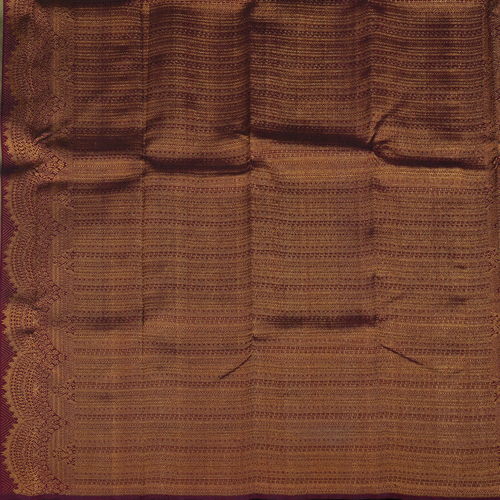 Hayagrivas Sandal Handloom Kanjivaram Silk Saree with Wine Maroon Border KBE27D5-1