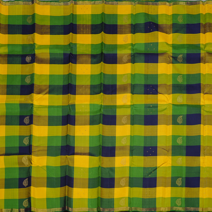 Hayagrivas Multi Colour Checks Handloom Kanjivaram Silk Saree KBE27D7-1