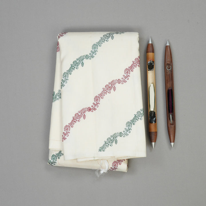 Hayagrivas Half White Handloom Kanjivaram Silk Saree KBE280E1-2