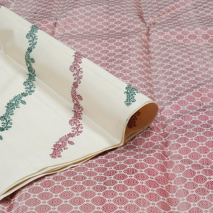 Hayagrivas Half White Handloom Kanjivaram Silk Saree KBE280E1-2