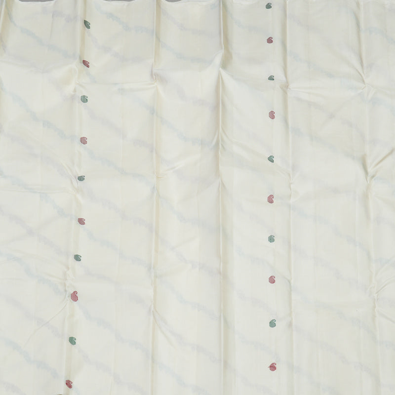 Hayagrivas Half White Handloom Kanjivaram Silk Saree KBE280E1-2