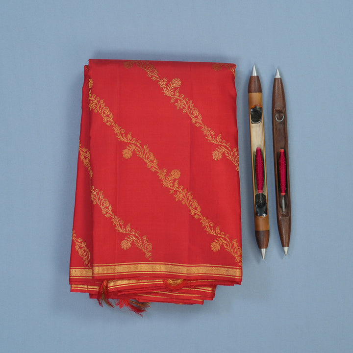 Hayagrivas Handloom Red Kanjivaram Silk Saree KBE280E1-8