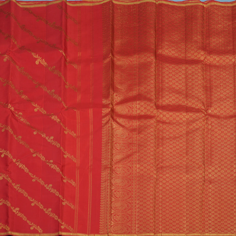 Hayagrivas Handloom Red Kanjivaram Silk Saree KBE280E1-8