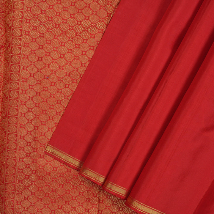 Hayagrivas Handloom Red Kanjivaram Silk Saree KBE280E1-8
