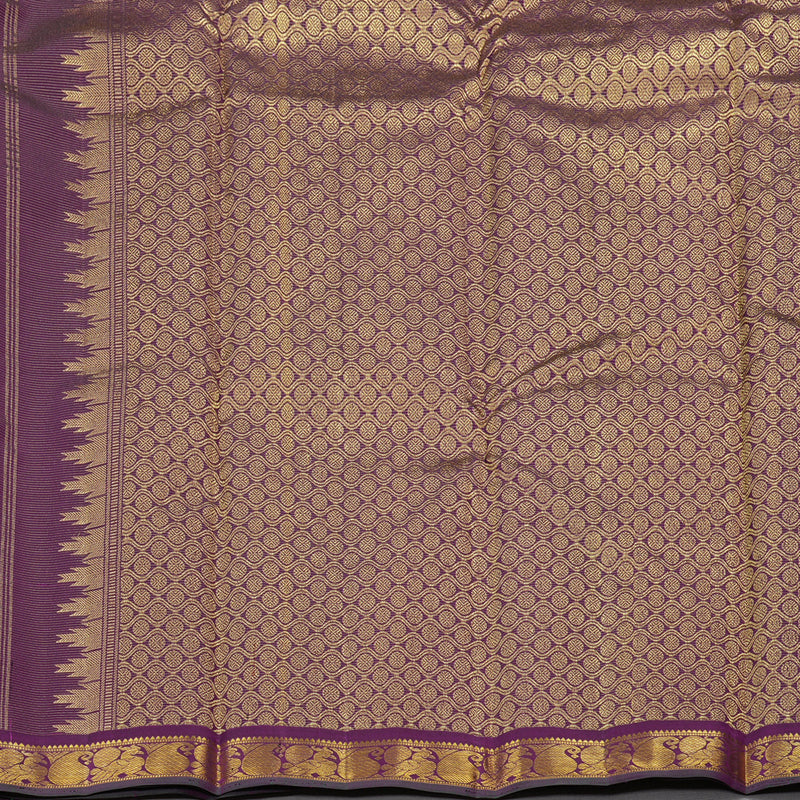 Hayagrivas Handloom Kanjivaram silk saree in attractive Dark purple Vairaoosi KBE280E11-8