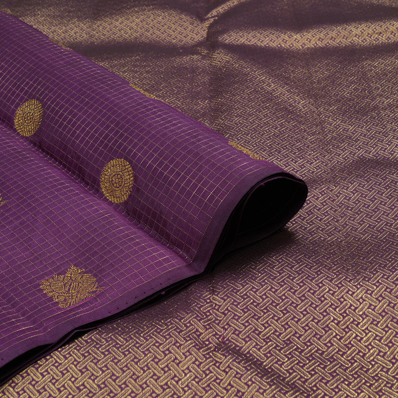 Hayagrivas Handloom Deep Violet Kanjivaram Silk Saree KBE280E13-1