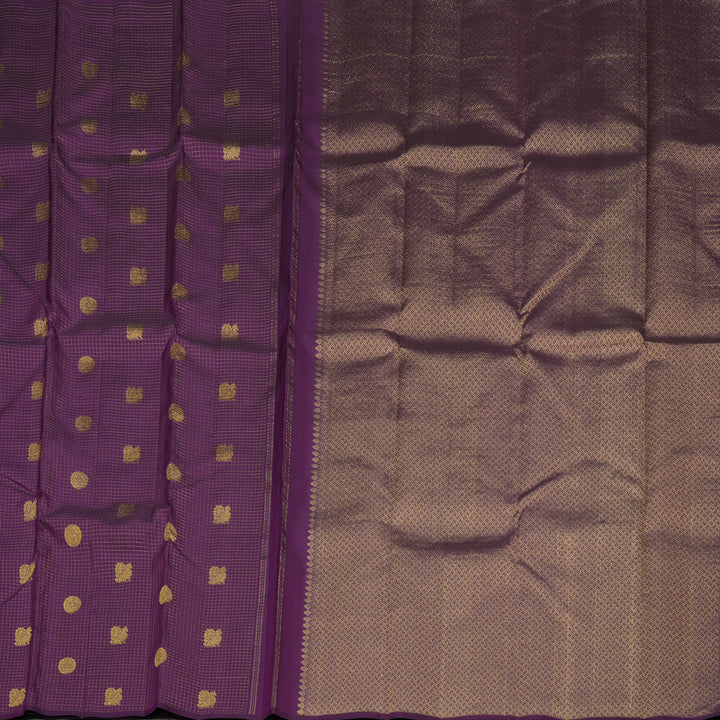 Hayagrivas Handloom Deep Violet Kanjivaram Silk Saree KBE280E13-1