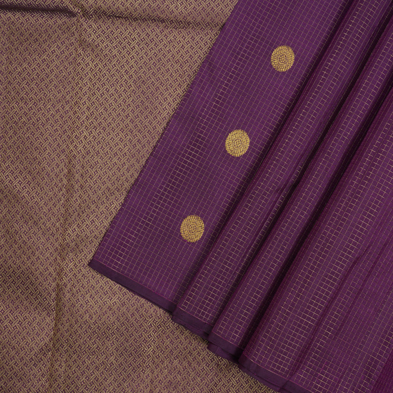 Hayagrivas Handloom Deep Violet Kanjivaram Silk Saree KBE280E13-1