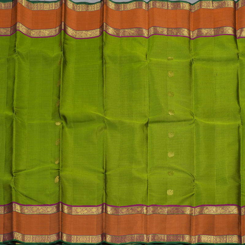 Hayagrivas Handloom Pure Kanjivaram Silk Saree In Exquisite Olive Green KBE280E2-2