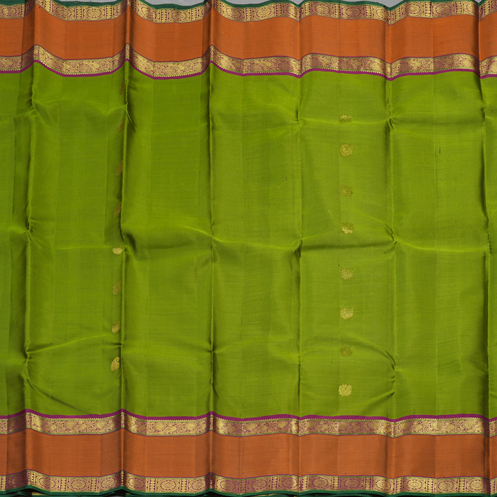 Hayagrivas Handloom Pure Kanjivaram Silk Saree In Exquisite Olive Green KBE280E2-2