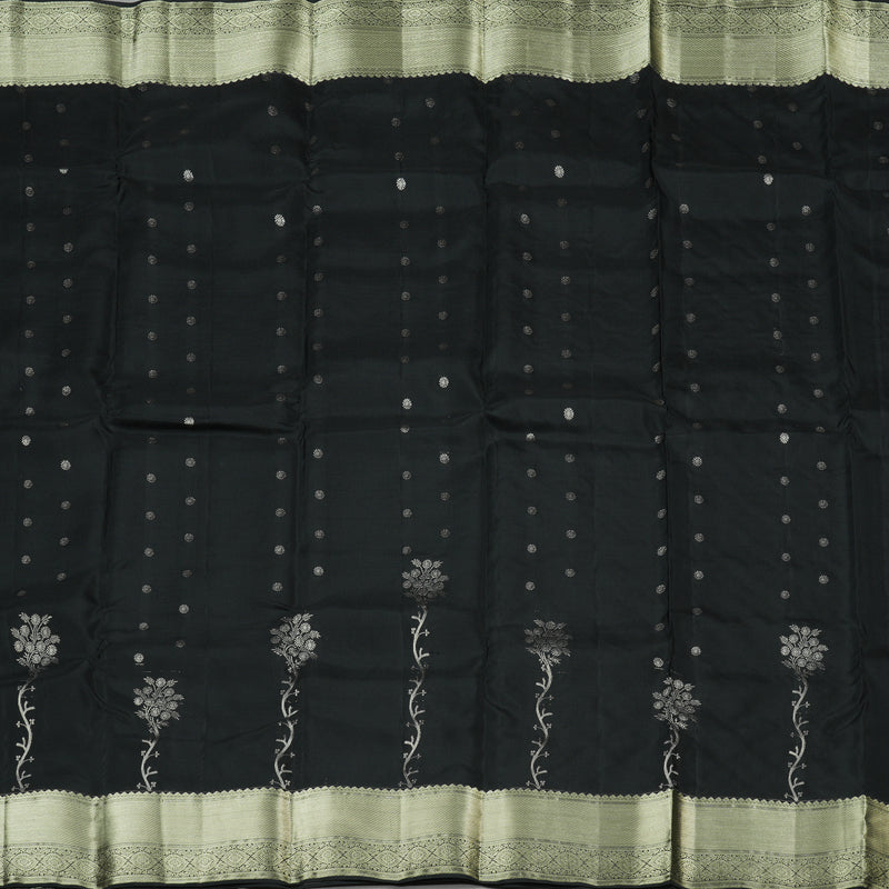 Hayagrivas Black Handloom Kanjivaram Silk Saree KBE281E1-1