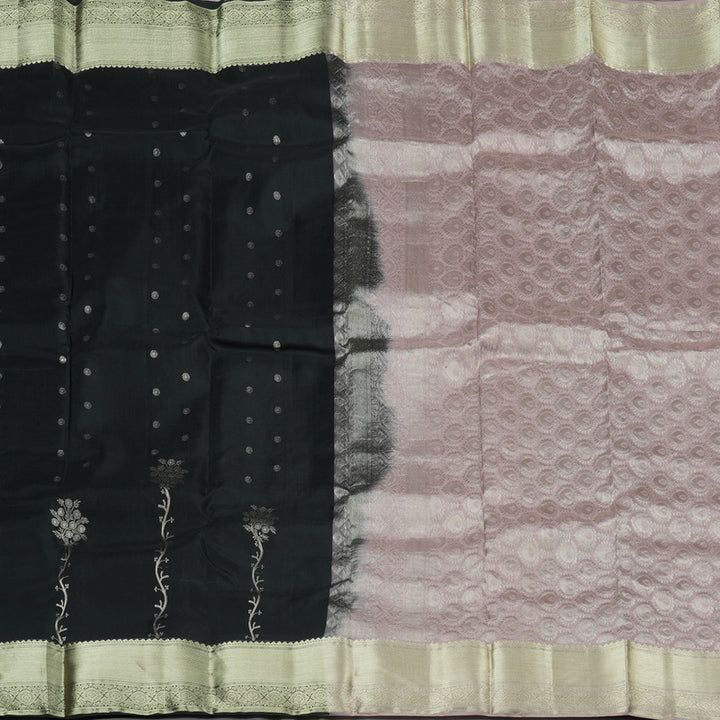 Hayagrivas Black Handloom Kanjivaram Silk Saree KBE281E1-1