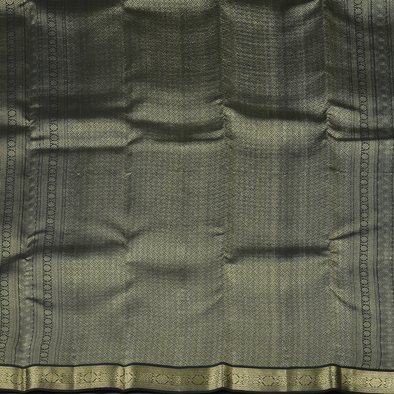 Hayagrivas Lavender Handloom Kanjivaram Silk Saree with Black Border KBE281E10-7