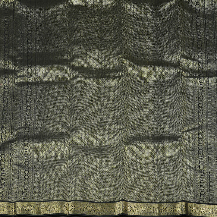 Hayagrivas Lavender Handloom Kanjivaram Silk Saree with Black Border KBE281E10-7