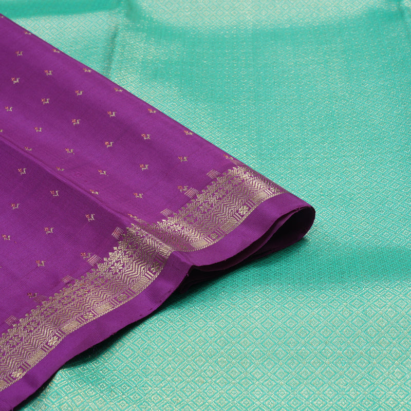 Hayagrivas Handloom Purple Kanjivaram Silk Saree with Small Border KBE281E18-1