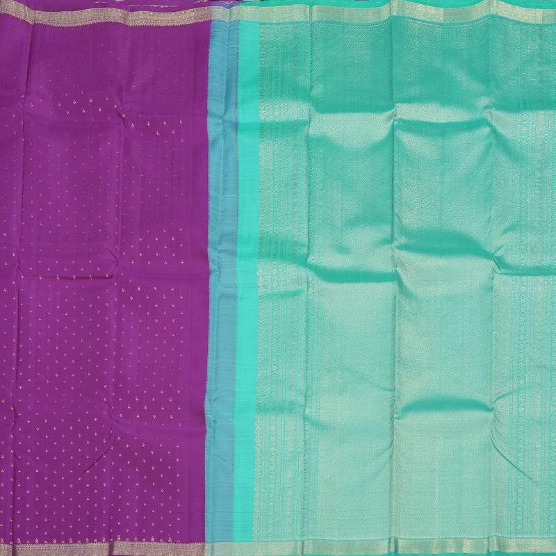 Hayagrivas Handloom Purple Kanjivaram Silk Saree with Small Border KBE281E18-1