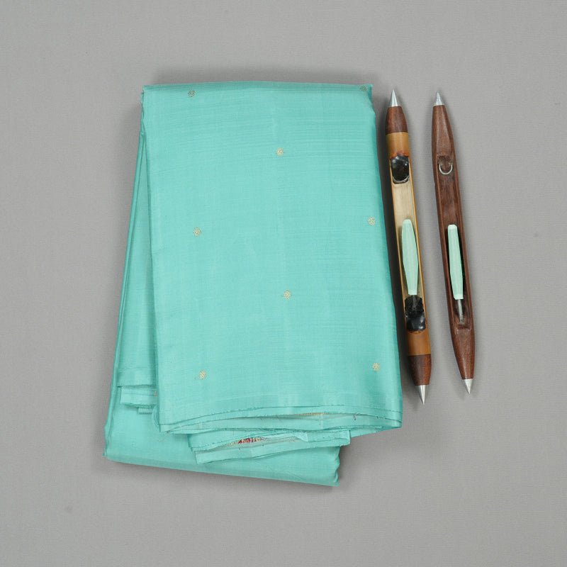 Hayagrivas Sea Blue Handloom Kanjivaram Silk Saree KBE281E19-1